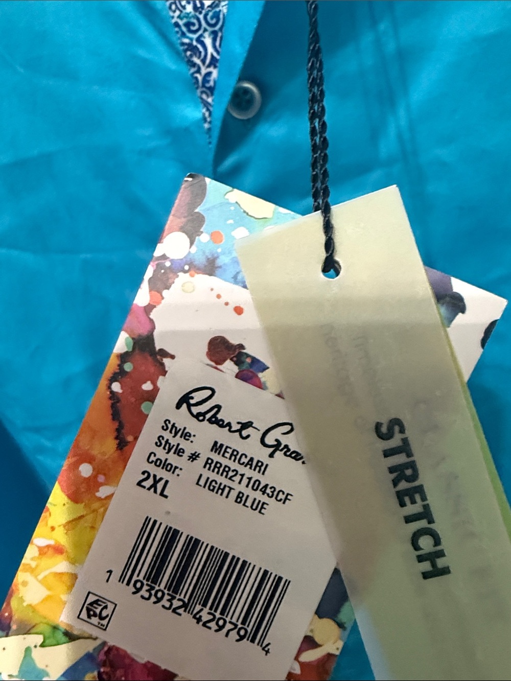 Robert Graham Bright Turquoise Button-Down Shirt - Picture 3 of 5